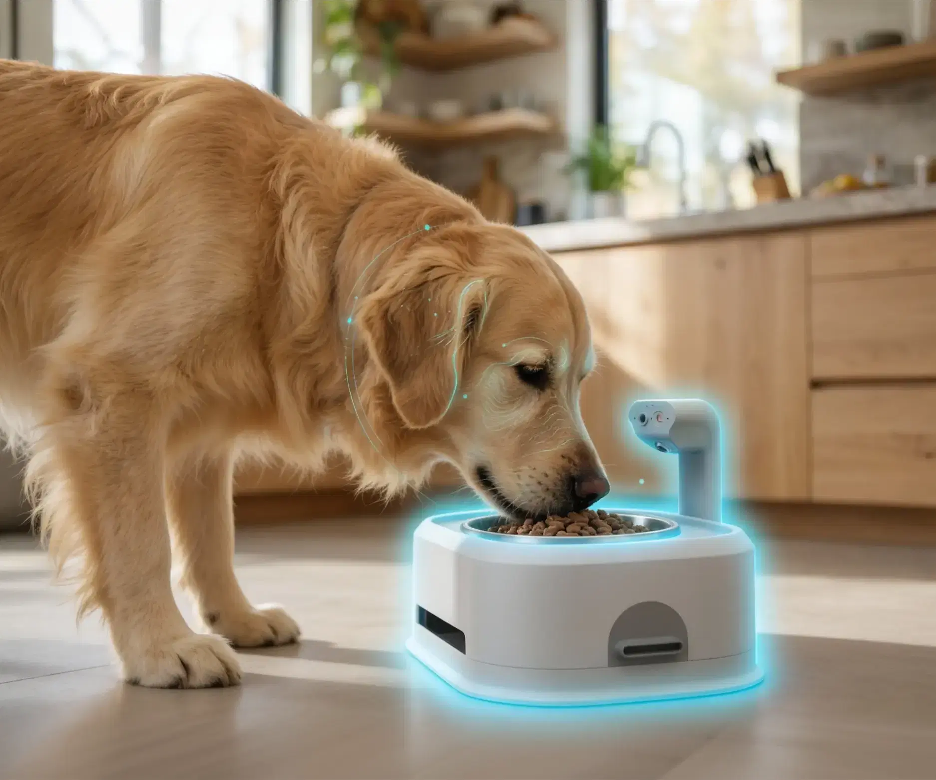 A dog eating from EverBowl