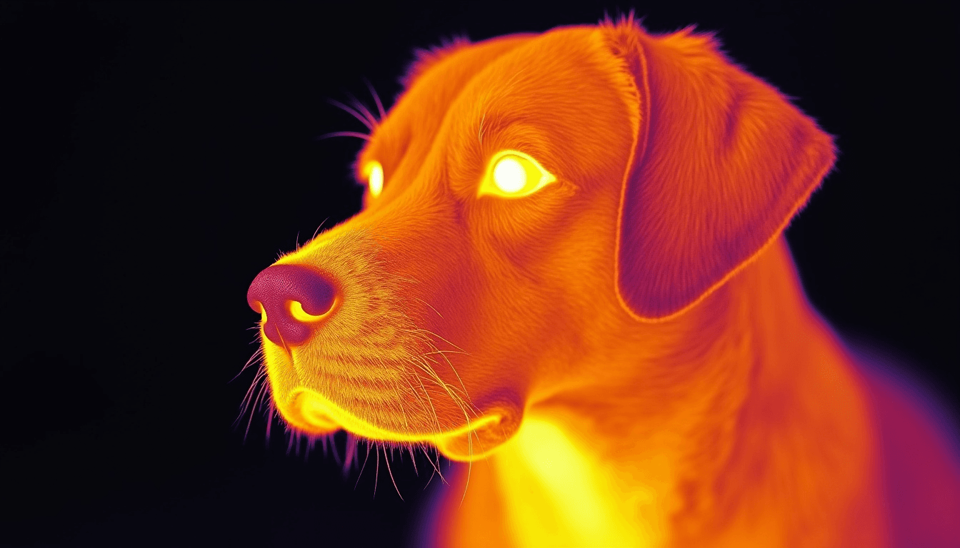 Thermal imaging of dog